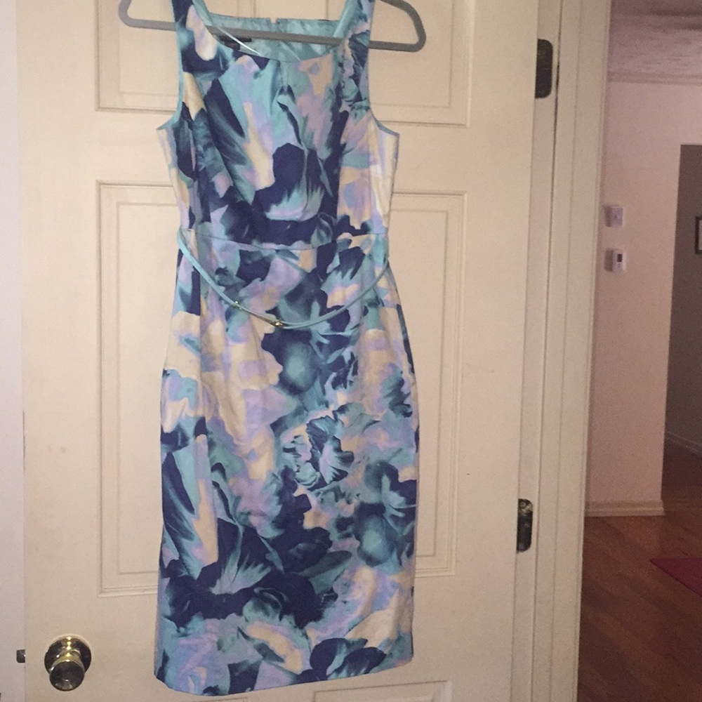 Covington Boat Bodycon Floral Midi Dress with belt